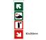 SKILT F�RSTEHJ./BRANN ST�ENDE PILER 45� opp/ned