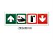 SKILT F�RSTEHJ./BRANN SYMBOL m/PILER OPP/NED